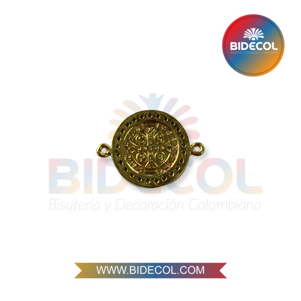 Dije Centro de San Benito en Rodio con microcircones (Cerrado Completo) 2.3cm x 1und